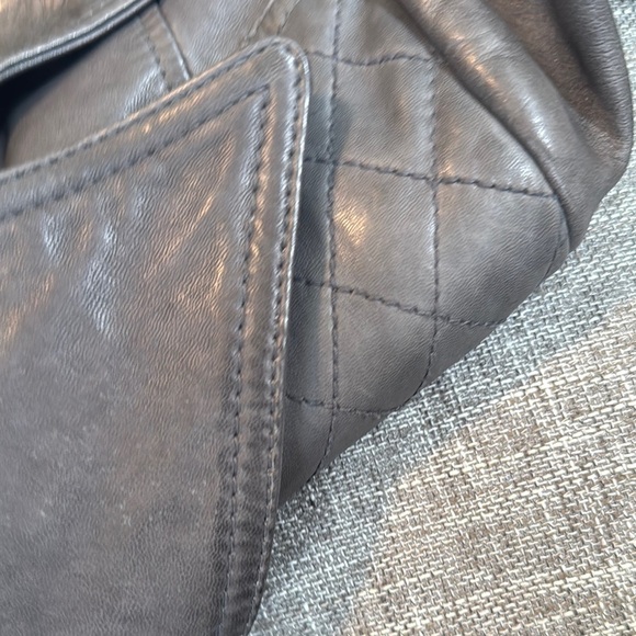 Marc New York soft gray  Leather Jacket with Fitted Moto Design - Picture 12 of 14